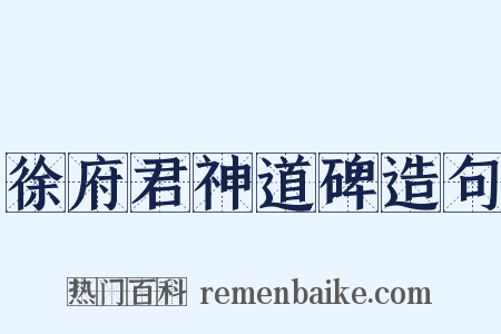徐府君神道碑造句是什么意思的图片